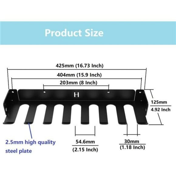 8 Hooks Wall Mount Gym Storage Rack Multi-Purpose Gym Wall Hanger Organizer - Picture 3 of 5